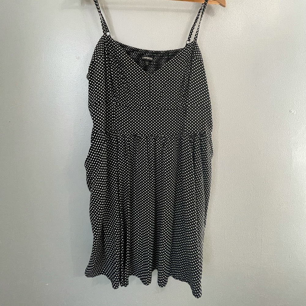 Black and white polka dot dress